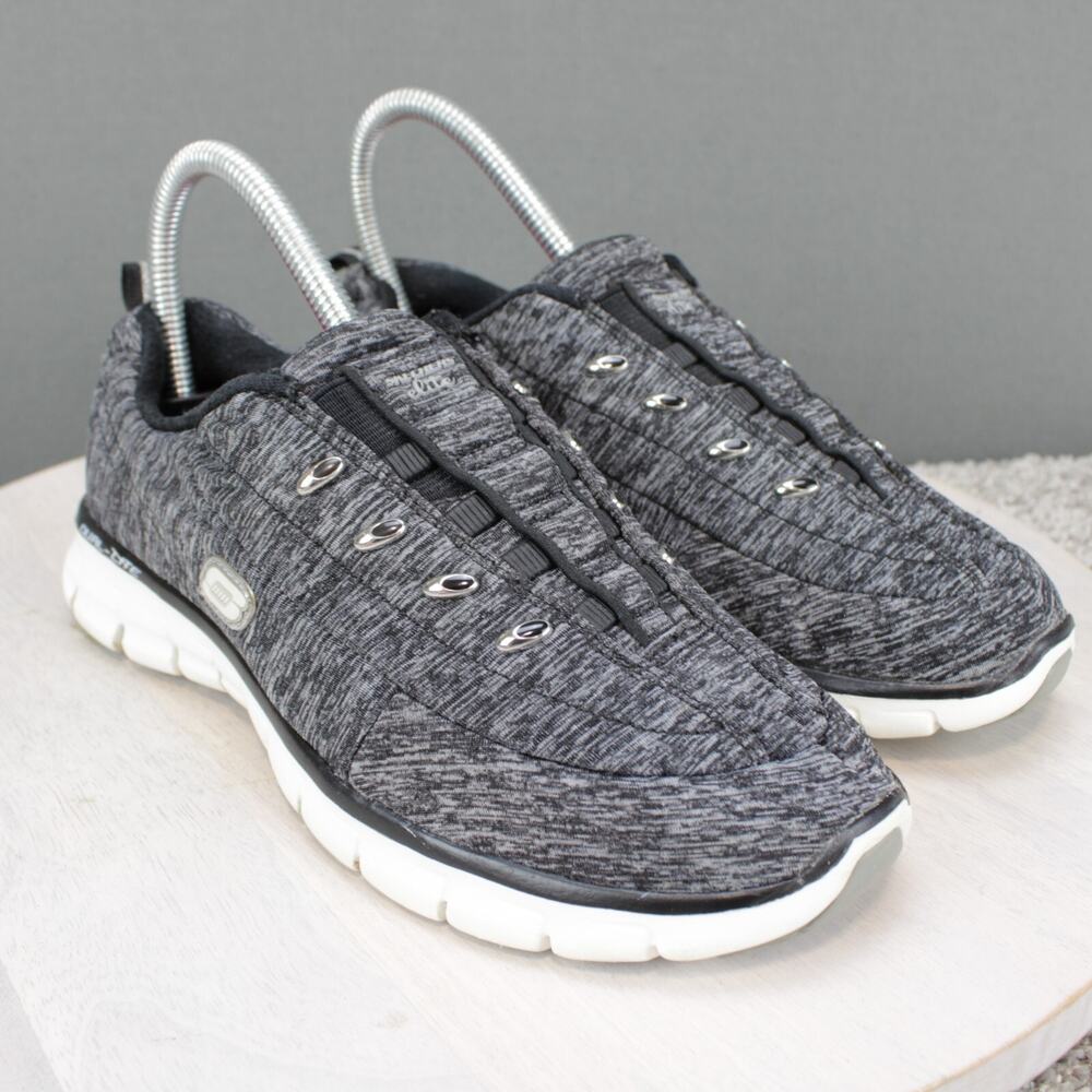 Skechers Slip On Sneakers Womens 6.5 Gray Mesh Comfort - Picture 2 of 9